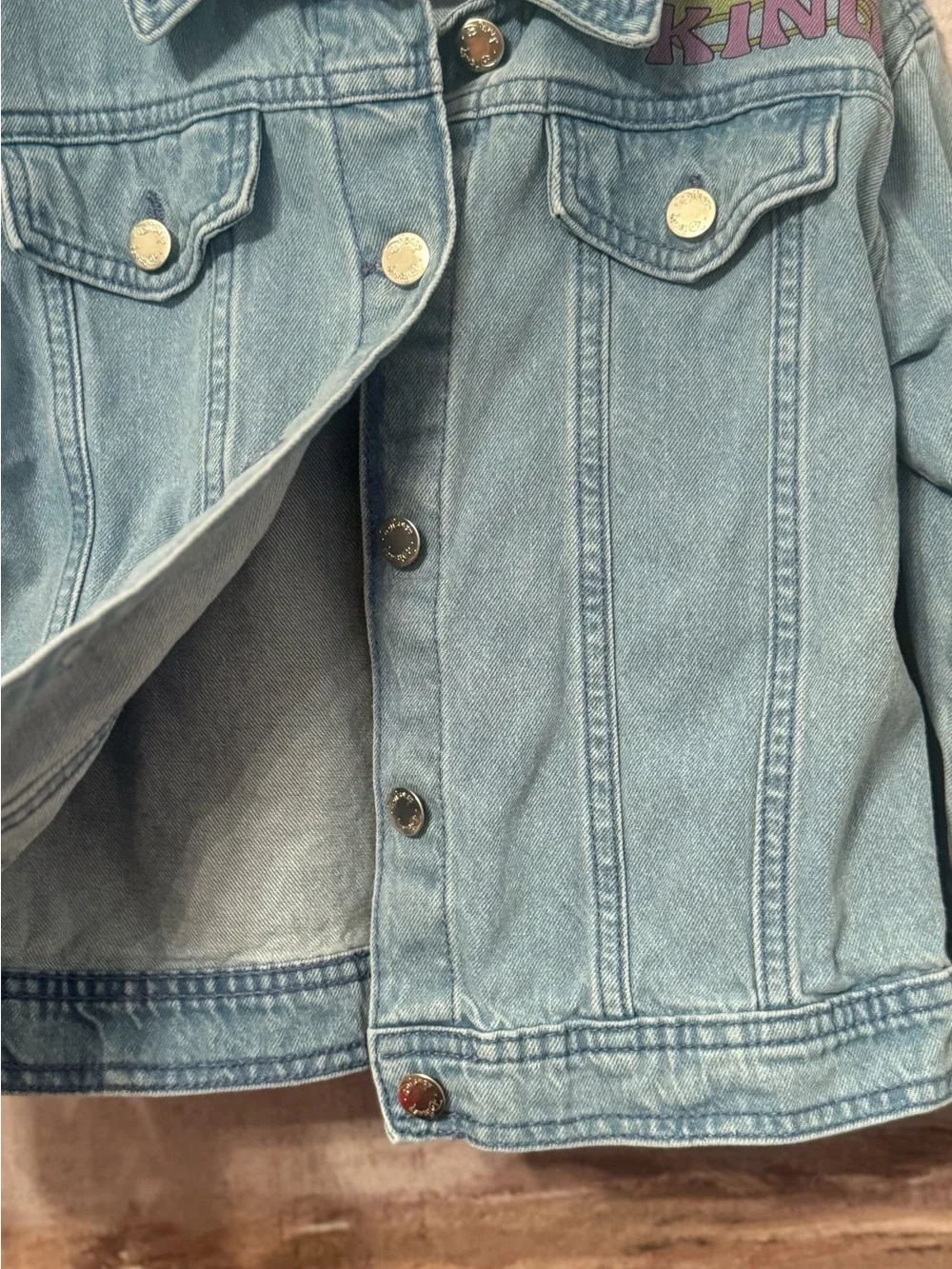 Disney Princesses light wash denim jacket Size 5